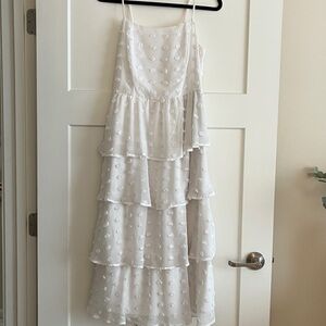 Miami White Layered Midi Dress